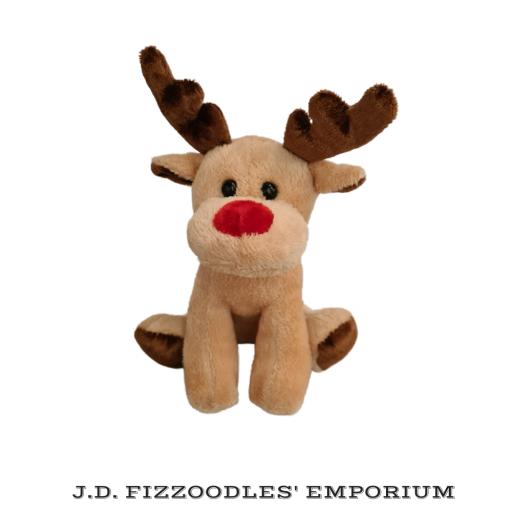 Small soft plush seated reindeer