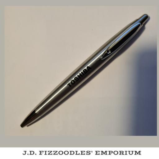 Inoxcrom stainless steel round ball point pen advertising TOSHIBA